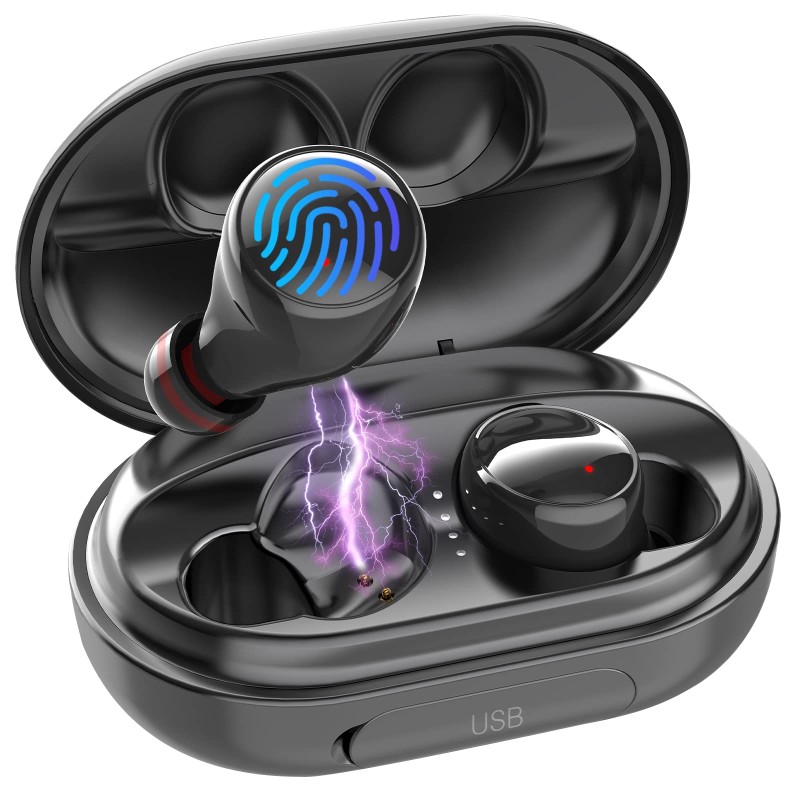 EDYELL C5 Wireless Earphones Bluetooth, True Wireless Earbuds 120Hrs Playtime with CVC 8.0 Noise Reduction Microphone, 3500Mah High-Capacity Battery, IPX7 Water Resistan, Smooth Touch Control